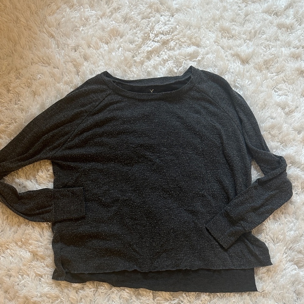 American Eagle Outfitters Gray Soft & Sexy Plush Top